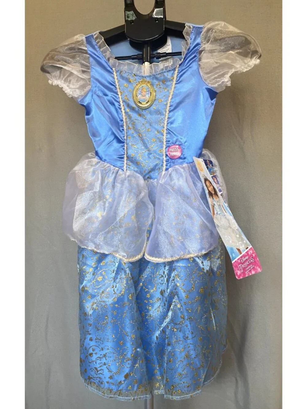 Disney Princess Cinderella musical Dress Costume, Blue size 4-6 New with tags.